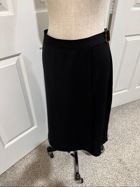 Classic Black A-line Skirt with Side Buckle